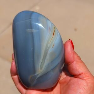 Natural agate mineral piece polished